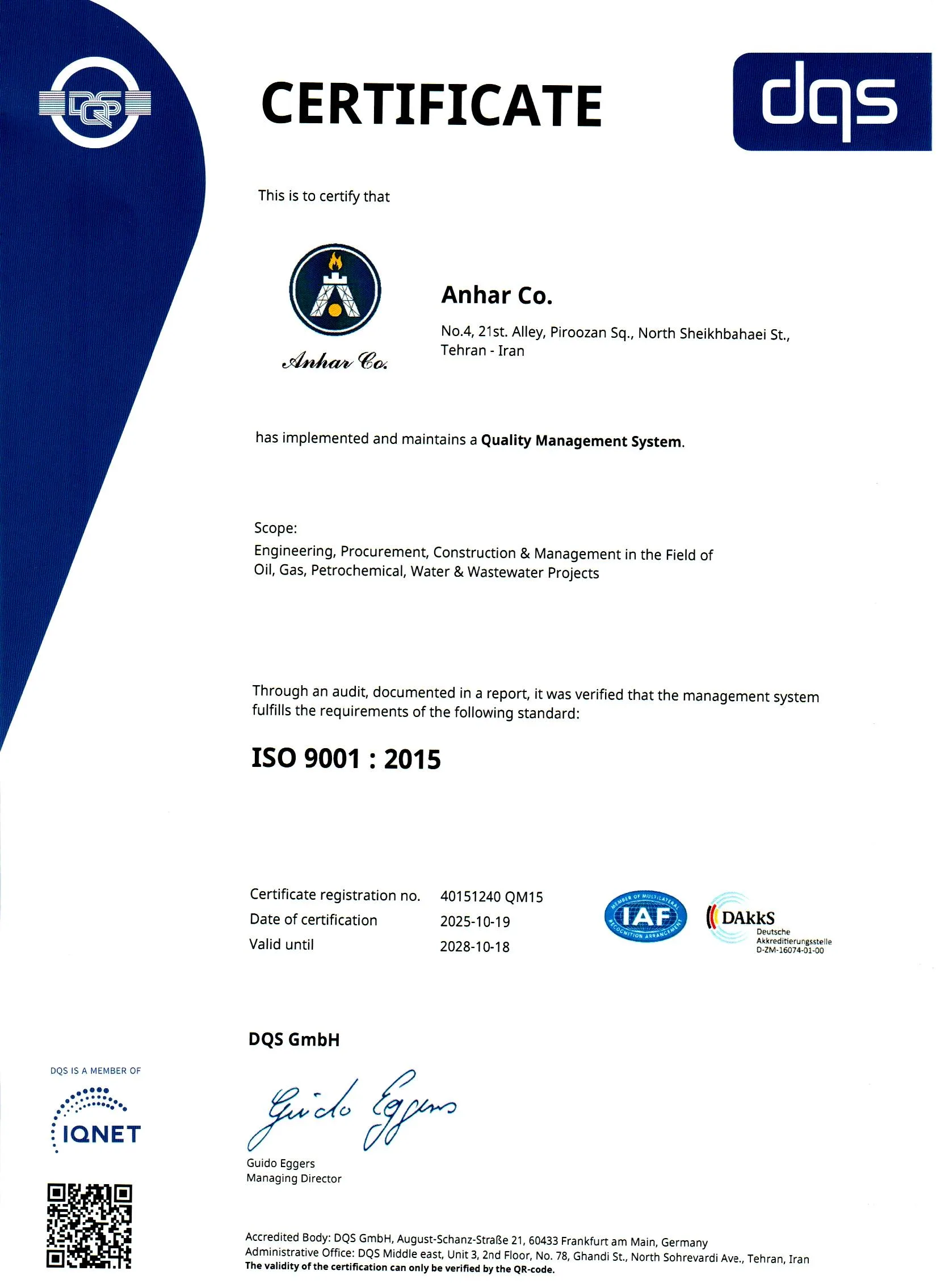 ISO 9001:2015 quality management